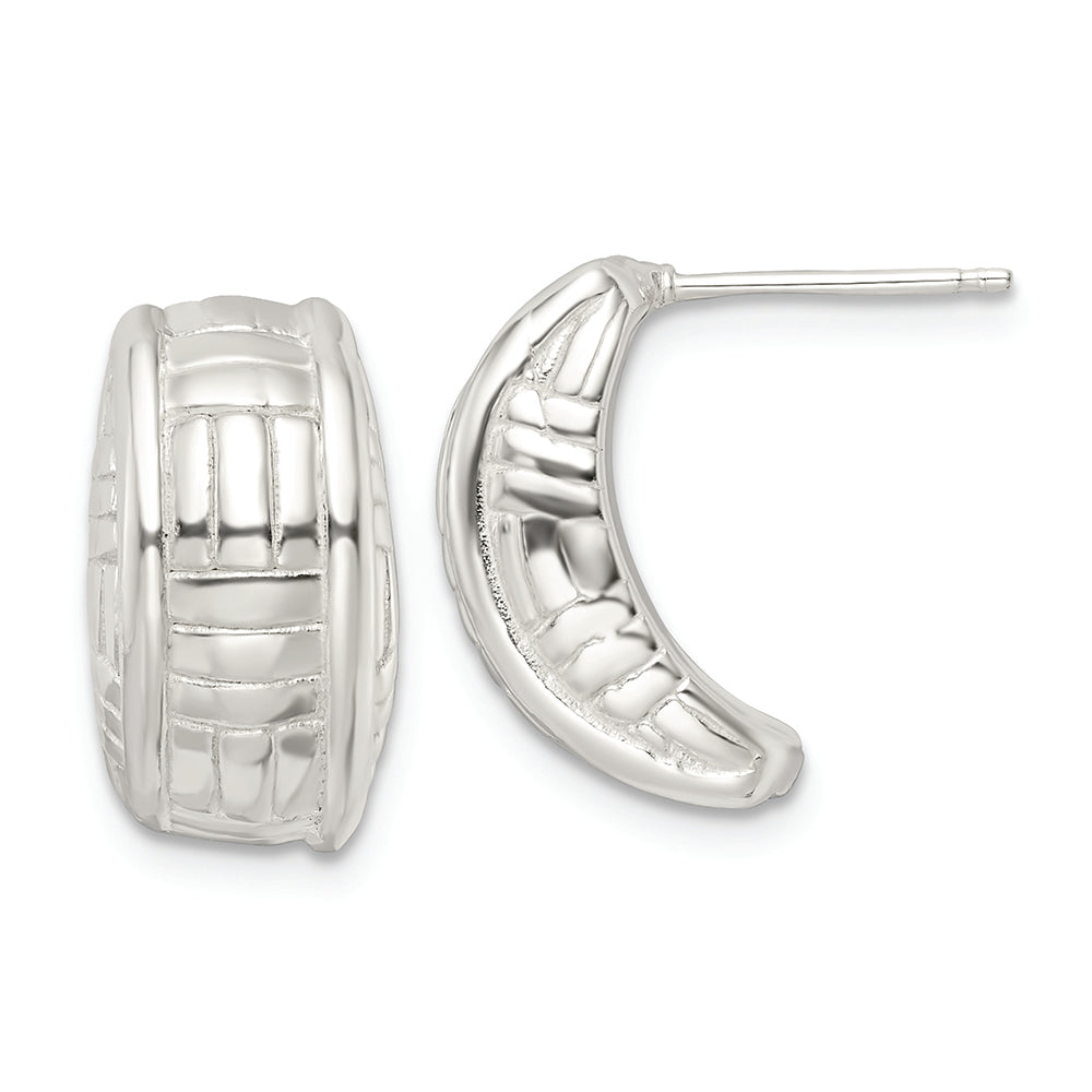 Sterling Silver Polished Jhoop Post Earrings