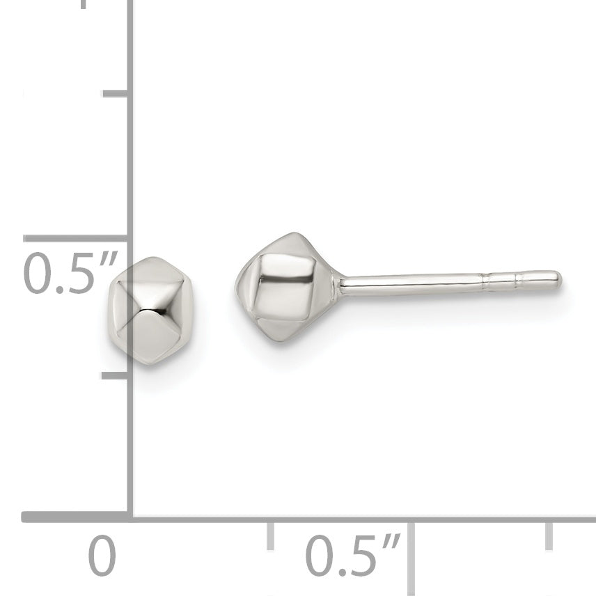 Sterling Silver Polished Geometric Shape Post Earrings