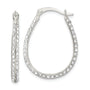 Sterling Silver CZ Oval Hoop Earrings