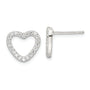 Sterling Silver CZ Heart Post Earrings