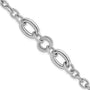 Sterling Silver Rhodium-pltd Fancy Textured Link Bracelet