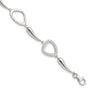 Sterling Silver Polished CZ w/1 in ext. Bracelet