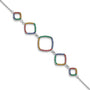 Sterling Silver w/1in ext RH-plated Multi-color Nano Crystal Bracelet