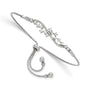 Sterling Silver Polished Rhodium-plated CZ Adjustable Bracelet