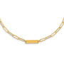 Sterling Silver Gold-plated Polished Bar Necklace w/ 2in ext. Necklace