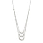 Sterling Silver Polished 3-Strand Beaded Necklace
