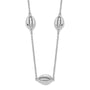 Sterling Silver Rhodium-plated Polished Cowrie Shell Necklace