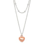 Sterling Silver & Rose-tone Beaded Heart Adjustable Necklace