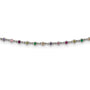 Sterling Silver Rhodium-plated Polished Multi-color CZ w/3 IN EXT Choker
