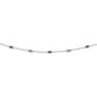 Sterling Silver Rhodium-plated Polished Multicolor CZ Necklace