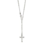 Sterling Silver Rhodium-plated Polished w/ Clasp Rosary