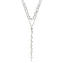 Sterling Silver Polished Cross w/2 in ext 2-Strand Necklace