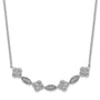 Sterling Silver Rhodium-plated Polished Fancy CZ Necklace