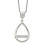 Sterling Silver Polished CZ Teardrop Necklace