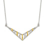 Sterling Silver Gold-tone V-shaped Bar Necklace