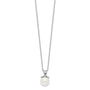 Sterling Silver Rhodium-plated CZ and Glass Bead Necklace