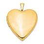 Sterling Silver Gold-plated 20mm Polished Front/Satin Back Heart Locket