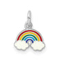 Sterling Silver RH-plated Polished & Enameled Rainbow Children's Pendant