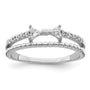 Sterling Silver Rhodium-plated Polished Double CZ Bow Ring