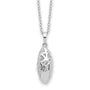 Sterling Silver Rhodium-plated Scrolled Hearts Ash Holder 18in Necklace