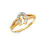14K Two-Tone Lucky Horseshoe Ring