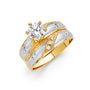 14K Two-Tone Gold CZ Ladies’ Wedding Band