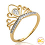 14KY 0.15CTW DIAMOND PRINCESS CROWN RING