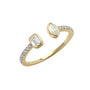 14KY 0.40CTW DIAMOND EMERALD CUT LADIES RING