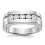 10k White Gold 3/4 ct Lab Grown Diamond VS/SI+ G+ Complete Men's Band