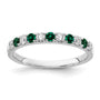 14k White Gold 1/2 ct Lab Grown Dia VS/SI+ G+ & Cr Emerald Complete Band