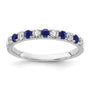 14k White Gold 1/2 ct Lab Grown Dia VS/SI+ G+ & Cr Sapphire Complete Band