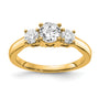 14k 1 ct Lab Grown Diamond VS/SI+ G+ Round Comp 3 Stone Engagement Ring
