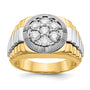 10ktt Ridged-Sides 1ct Mens Lab Grown Diamond VS/SI+ G+ Ring