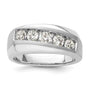 10k White Gold 1 ct Lab Grown Dia VS/SI+ G+ 5 Stone Complete Men's Ring