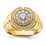 10k 1 1/5 ct Lab Grown Diamond VS/SI+ G+ Complete Men's Cluster Ring