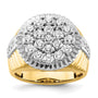 10k Two-Tone 2ct Lab Grown Diamond VS/SI+ G+ Complete Men's Cluster Ring