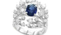 EFFY 14K WHITE GOLD DIAMOND,NATURAL SAPPHIRE RING