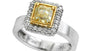 EFFY 18K WHITE and YELLOW GOLD DIAMOND,NATURAL YELLOW DIAMOND, RING