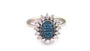 EFFY 14K WHITE GOLD DIAMOND,BLUE DIAMOND RING