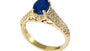 EFFY 14K WHITE GOLD DIAMOND,NATURAL SAPPHIRE RING