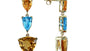 EFFY 14K YELLOW GOLD ,BLUE TOPAZ,CITRINE EARRINGS