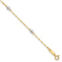 14K Two Tone Polished Bead Bracelet