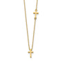 14k Sideways Cross and Cross Pendant Necklace