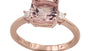 EFFY 14K ROSE GOLD DIAMOND,MORGANITE RING