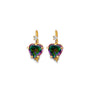 14K Yellow Gold Mystic Heart CZ Wire Hook Earrings