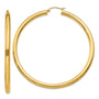 14K Polished 4mm Lightweight Tube Hoop Earrings