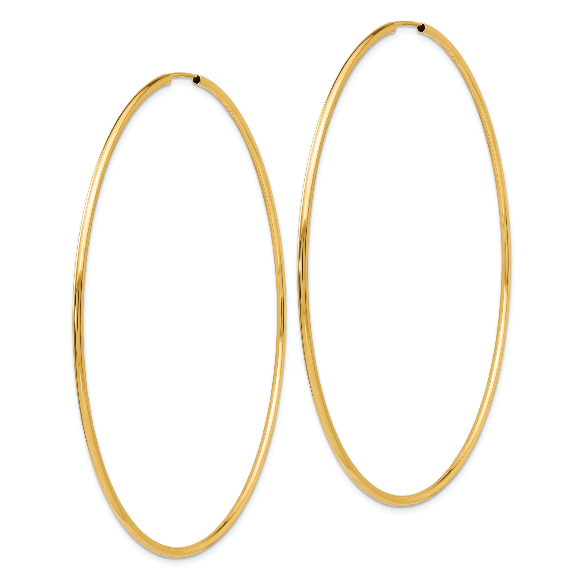 14K 1.20mm Polished Endless Hoop Earrings