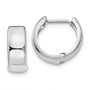 14k White Gold Polished Hinged Hoop Earrings