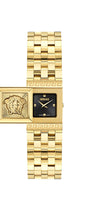 18X25MM IP Yellow Gold Case Black Sunray Dial Gold Bracelet