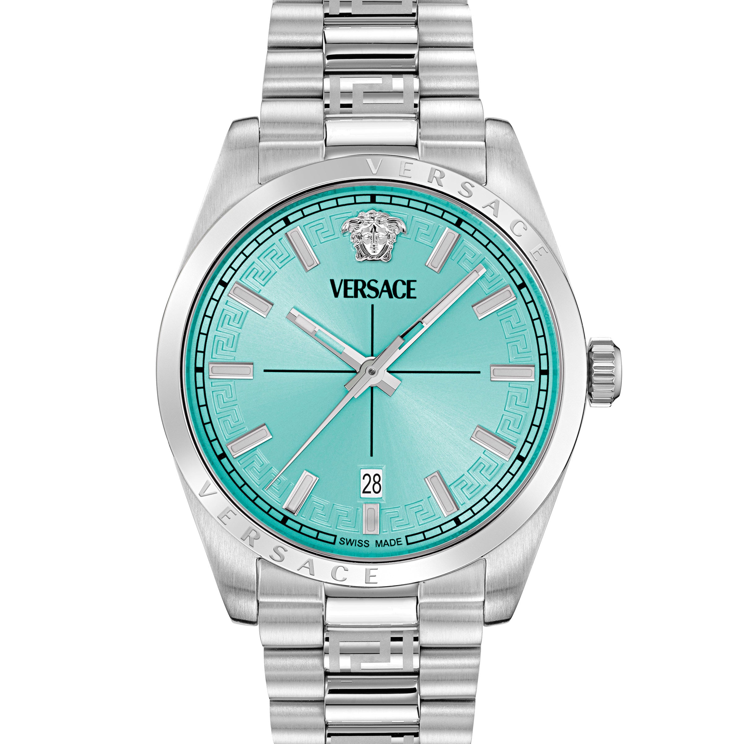 40MM Stainless Steel Case Light Blue Sunray Dial Silver Bracelet